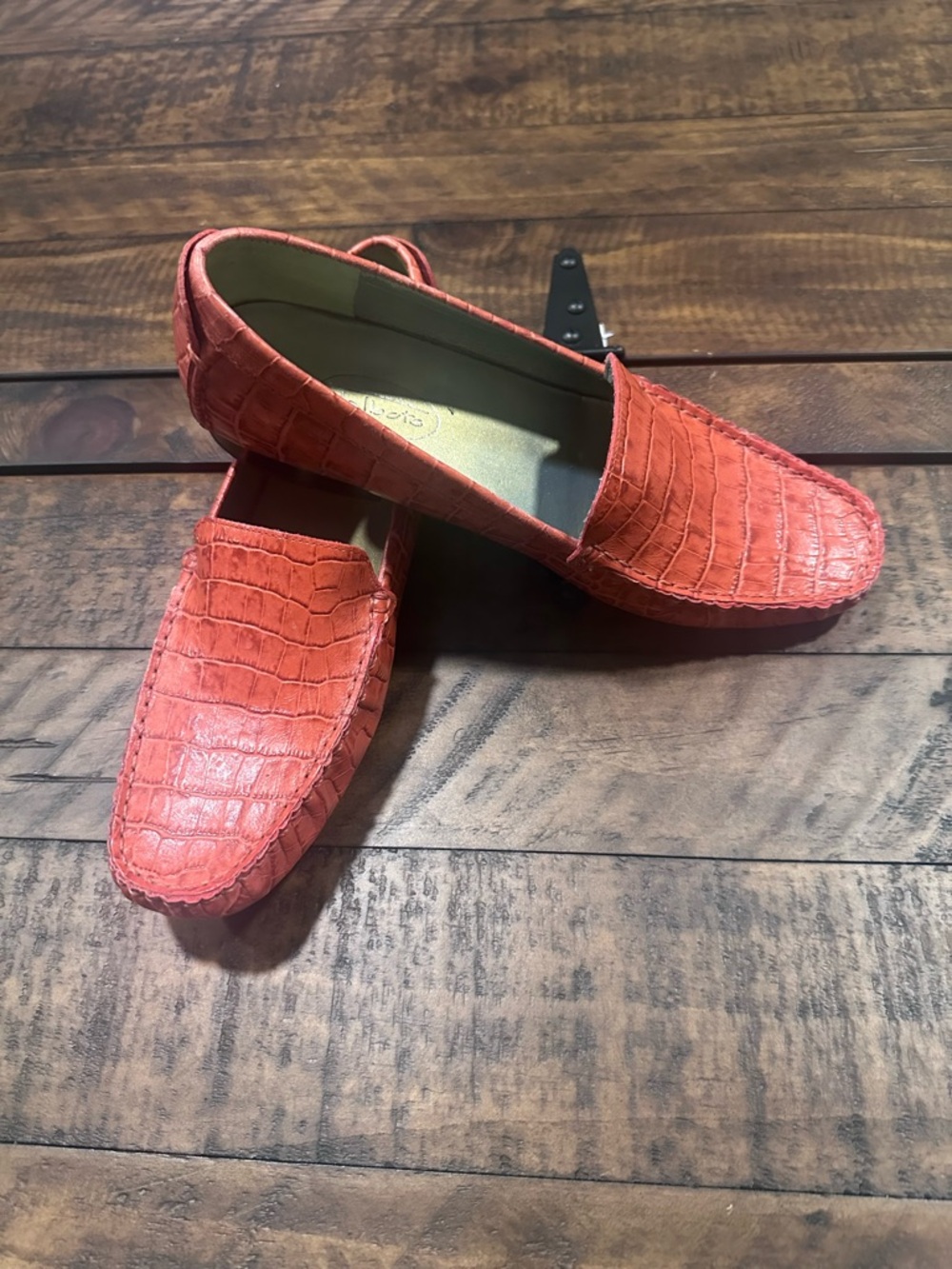 Talbots Coral-Textured Croc-Embossed Women's Moccasins